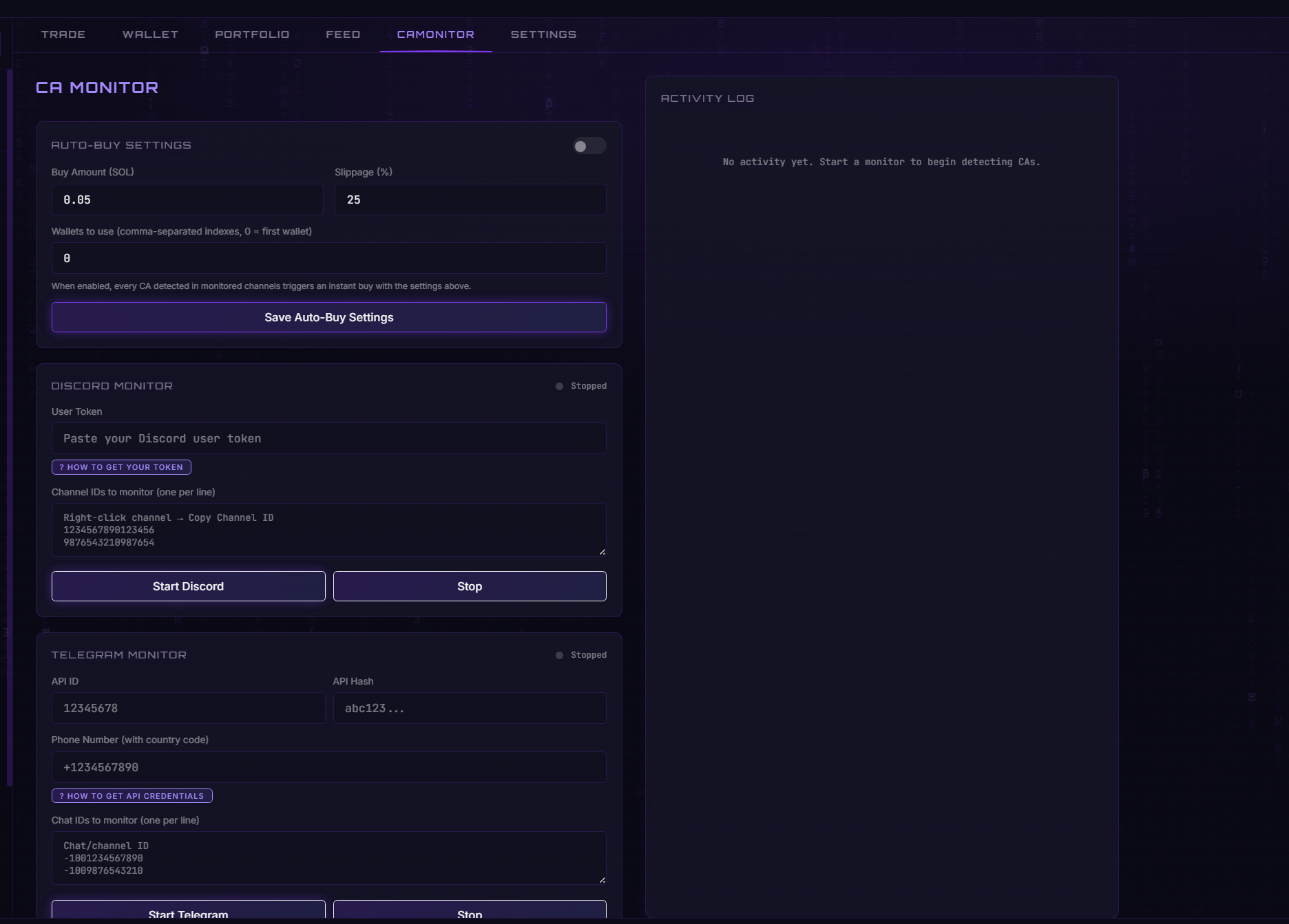 Discord & Telegram CA Monitor
